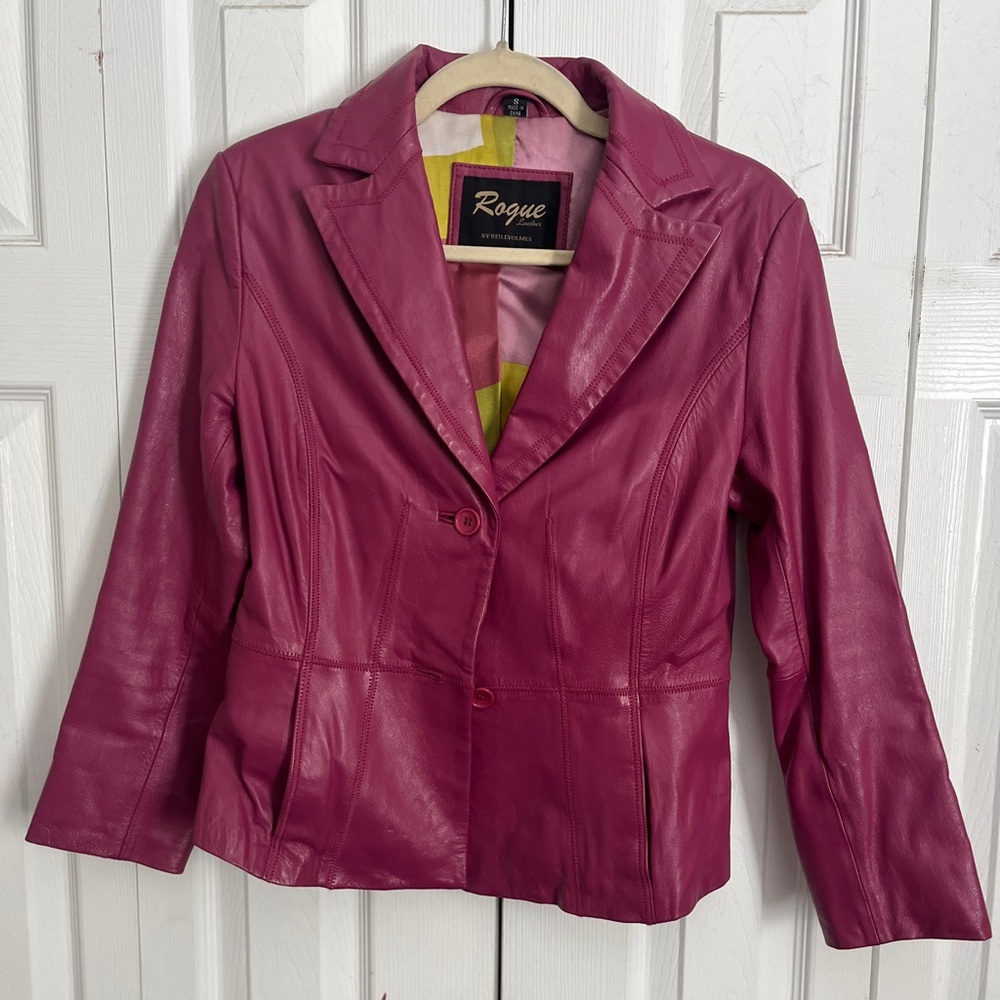 Women's Foux Leather Blazer